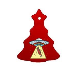 Ufo Abduction Coho Salmon Meaningful Gift Ceramic Tree Ornament