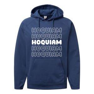 Us American City Resident Usa Washington Hoquiam Gift Performance Fleece Hoodie