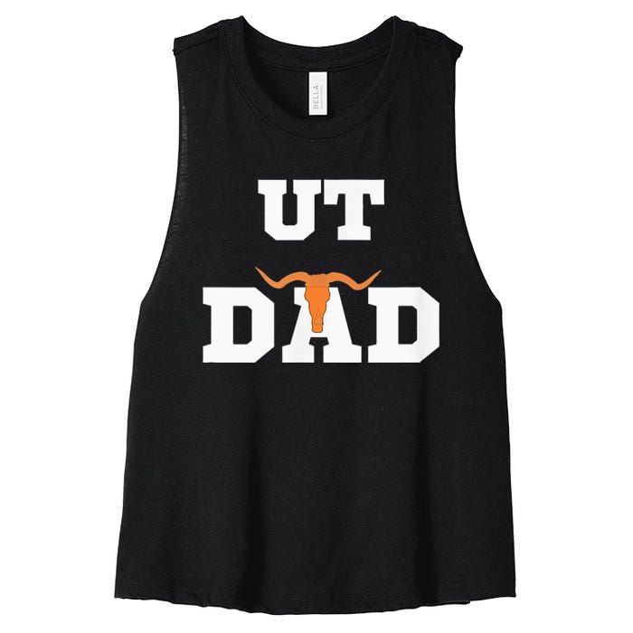 Ut Austin Dad Ut Austin Dad Women's Racerback Cropped Tank