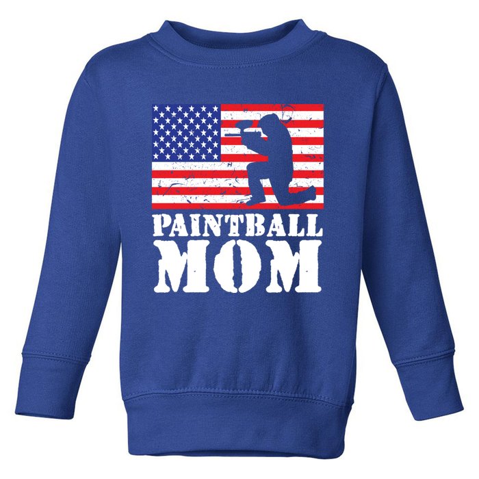 Usa American Distressed Flag Paintball Mom Her Gift Cute Gift Toddler Sweatshirt