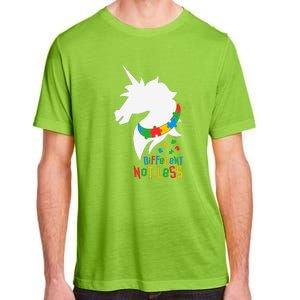 Unicorn Autism Different Not Less Autism Awareness Month Adult ChromaSoft Performance T-Shirt