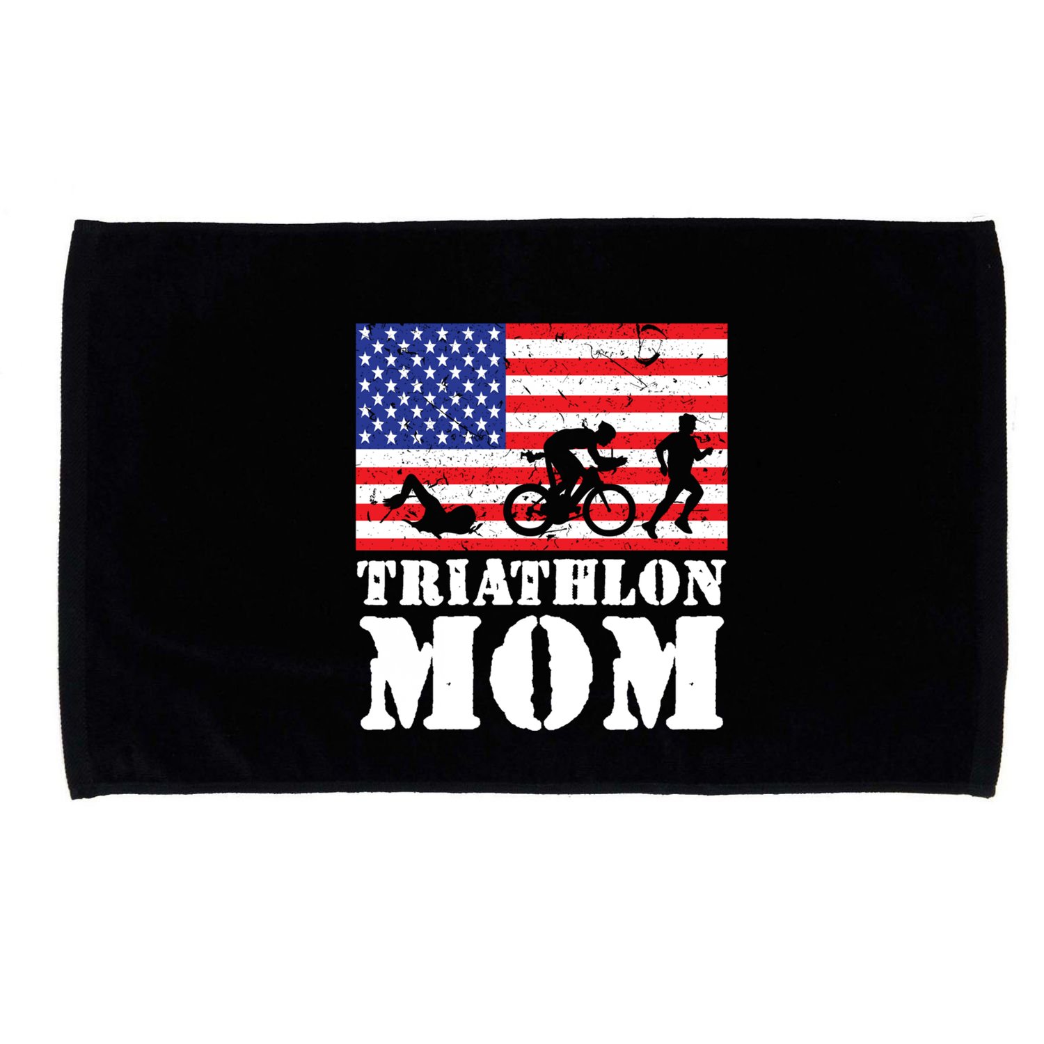 Usa American Distressed Flag Triathlon Mom For Her Gift Microfiber Hand Towel