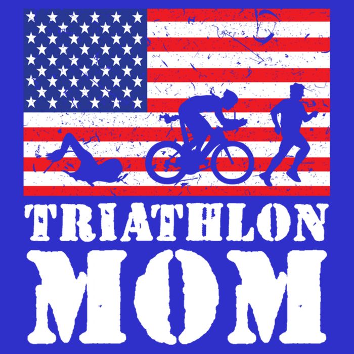 Usa American Distressed Flag Triathlon Mom For Her Gift Hoodie