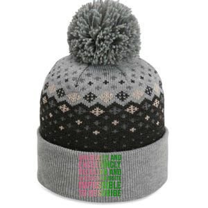 Unusually And Exceedingly Peculiar Pin.K And Green The Baniff Cuffed Pom Beanie