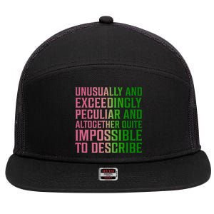 Unusually And Exceedingly Peculiar Pin.K And Green 7 Panel Mesh Trucker Snapback Hat