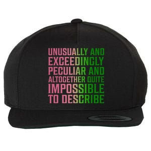 Unusually And Exceedingly Peculiar Pin.K And Green Wool Snapback Cap