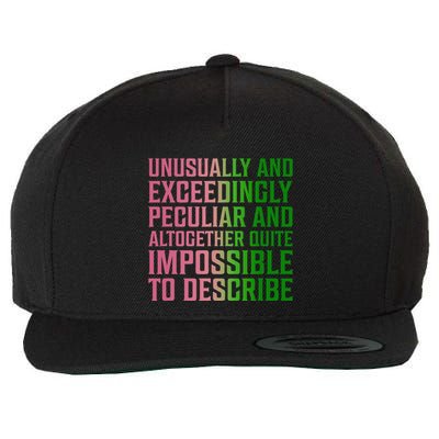 Unusually And Exceedingly Peculiar Pin.K And Green Wool Snapback Cap