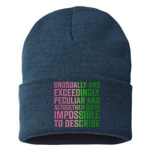 Unusually And Exceedingly Peculiar Pin.K And Green Sustainable Knit Beanie