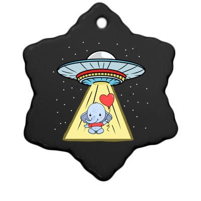 Ufo Abduction Elephant Valentines Day Meaningful Gift Ceramic Star Ornament