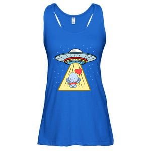 Ufo Abduction Elephant Valentines Day Meaningful Gift Ladies Essential Flowy Tank