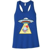 Ufo Abduction Elephant Valentines Day Meaningful Gift Women's Racerback Tank