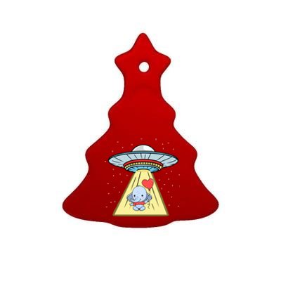 Ufo Abduction Elephant Valentines Day Meaningful Gift Ceramic Tree Ornament