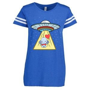 Ufo Abduction Elephant Valentines Day Meaningful Gift Enza Ladies Jersey Football T-Shirt