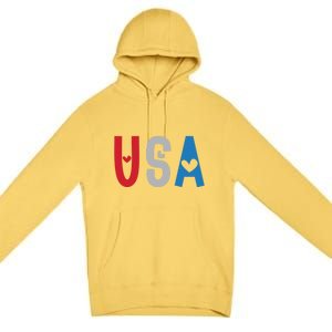 Usa America Est 1776 Patriotic 4th Of July Veteran Gift Premium Pullover Hoodie