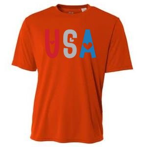 Usa America Est 1776 Patriotic 4th Of July Veteran Gift Cooling Performance Crew T-Shirt