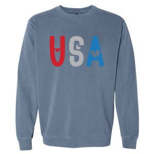 Usa America Est 1776 Patriotic 4th Of July Veteran Gift Garment-Dyed Sweatshirt