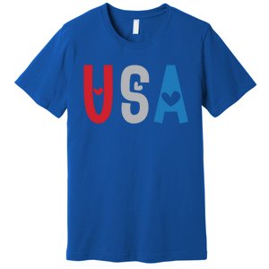 Usa America Est 1776 Patriotic 4th Of July Veteran Gift Premium T-Shirt