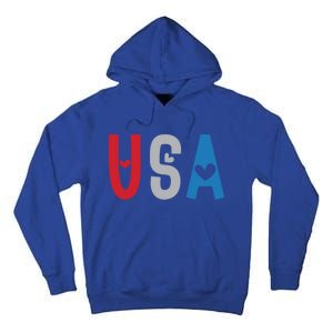 Usa America Est 1776 Patriotic 4th Of July Veteran Gift Tall Hoodie