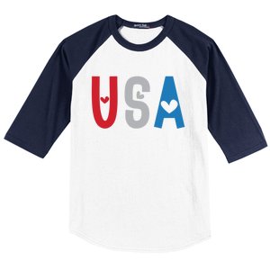 Usa America Est 1776 Patriotic 4th Of July Veteran Gift Baseball Sleeve Shirt