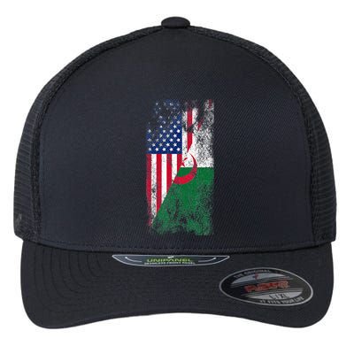 USA Algeria Flags United States of America Algerian Flexfit Unipanel Trucker Cap
