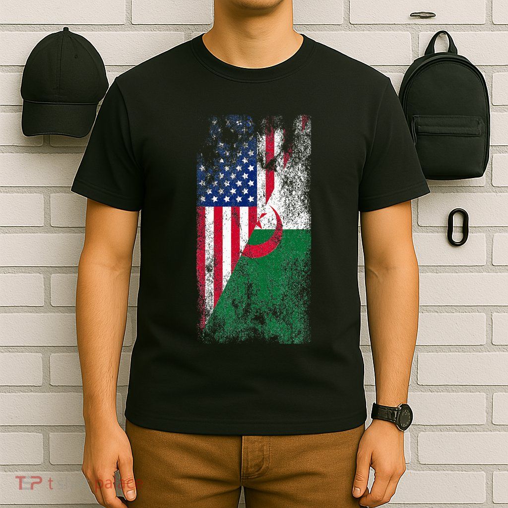 USA Algeria Flags United States of America Algerian T-Shirt