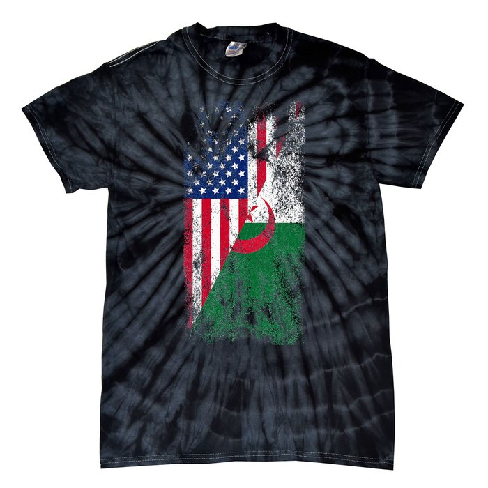 USA Algeria Flags United States of America Algerian Tie-Dye T-Shirt