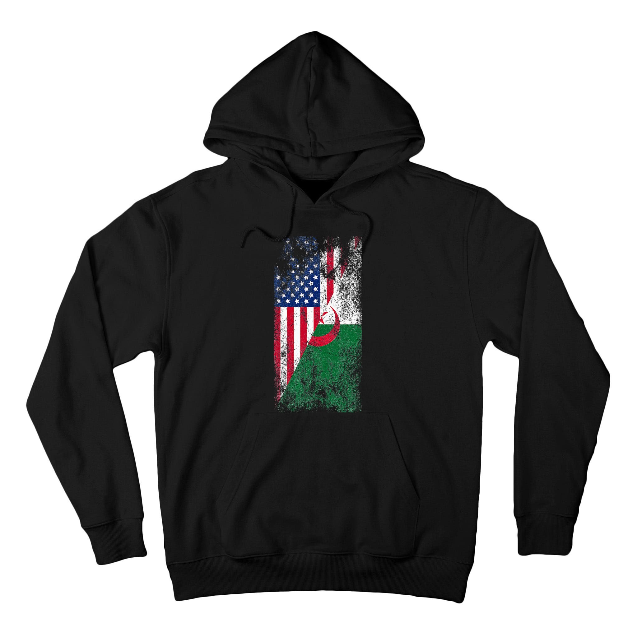 USA Algeria Flags United States of America Algerian Tall Hoodie