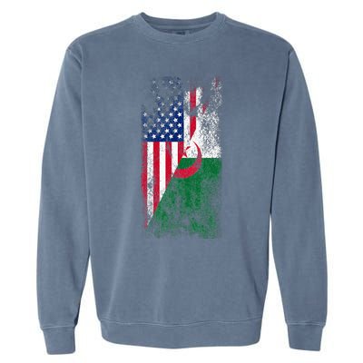 USA Algeria Flags United States of America Algerian Garment-Dyed Sweatshirt