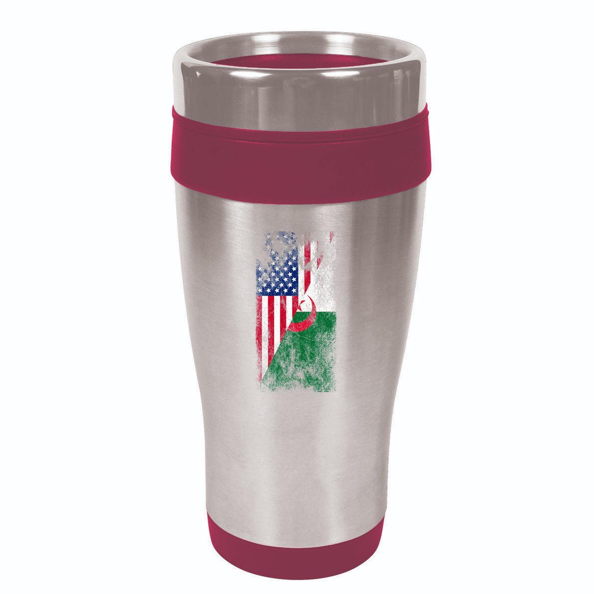 USA Algeria Flags United States of America Algerian 16oz Travel Tumbler