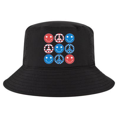 USA American Flag Peace Symbols Smiley Emoji Cool Comfort Performance Bucket Hat