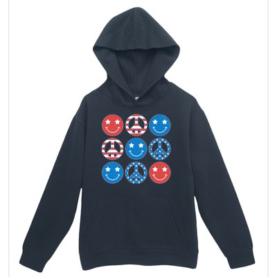 USA American Flag Peace Symbols Smiley Emoji Urban Pullover Hoodie