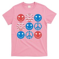 USA American Flag Peace Symbols Smiley Emoji T-Shirt
