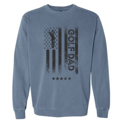 Usa American Flag Golf Dad Funny Gift Garment-Dyed Sweatshirt