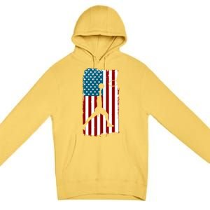 Us American Flag Basketball Patriotic Athlete Print Gift Premium Pullover Hoodie