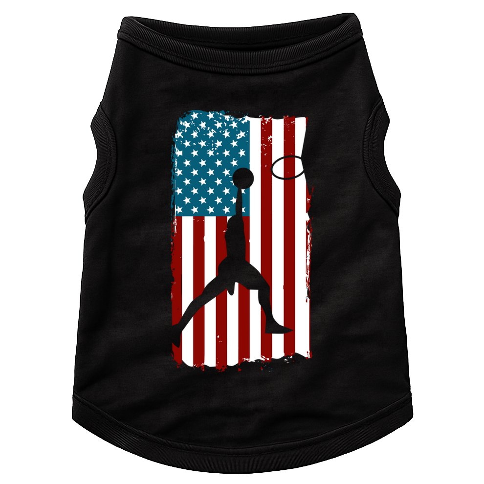 Us American Flag Basketball Patriotic Athlete Print Gift Doggie Tank