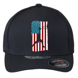 Us American Flag Basketball Patriotic Athlete Print Gift Flexfit Unipanel Trucker Cap