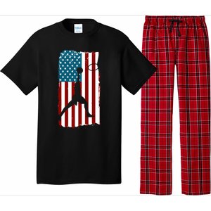 Us American Flag Basketball Patriotic Athlete Print Gift Pajama Set