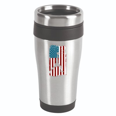 Us American Flag Basketball Patriotic Athlete Print Gift 16oz Travel Tumbler