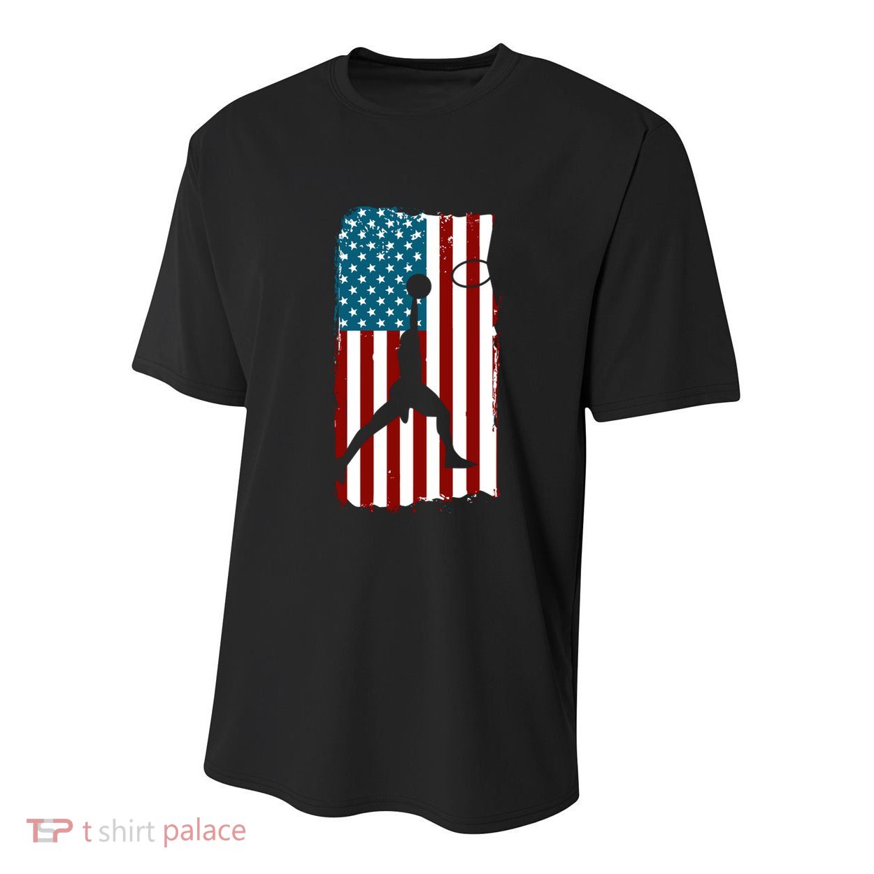 Us American Flag Basketball Patriotic Athlete Print Gift Youth Performance Sprint T-Shirt