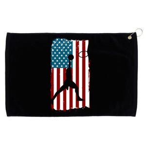 Us American Flag Basketball Patriotic Athlete Print Gift Grommeted Golf Towel