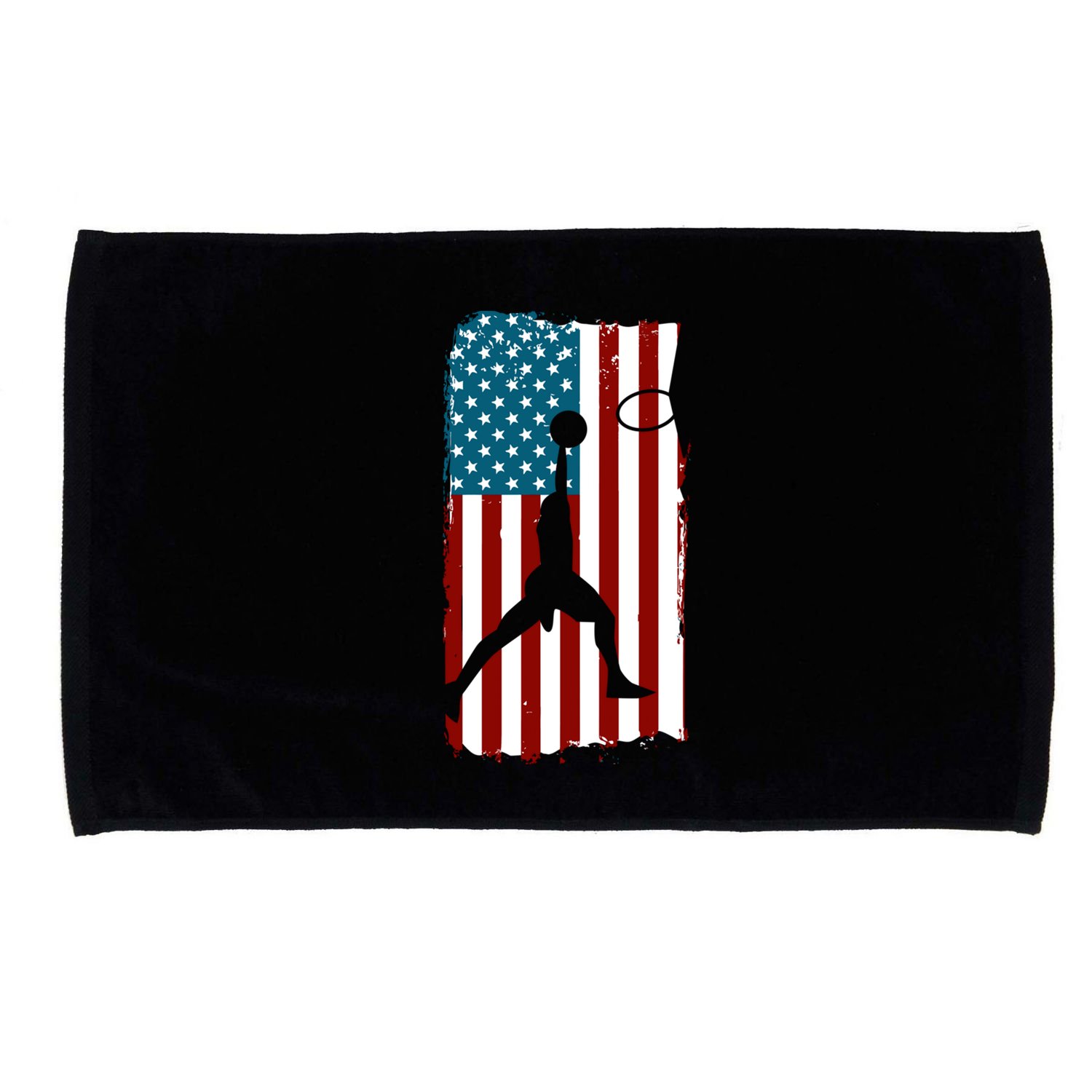 Us American Flag Basketball Patriotic Athlete Print Gift Microfiber Hand Towel