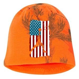 Us American Flag Basketball Patriotic Athlete Print Gift Kati - Camo Knit Beanie