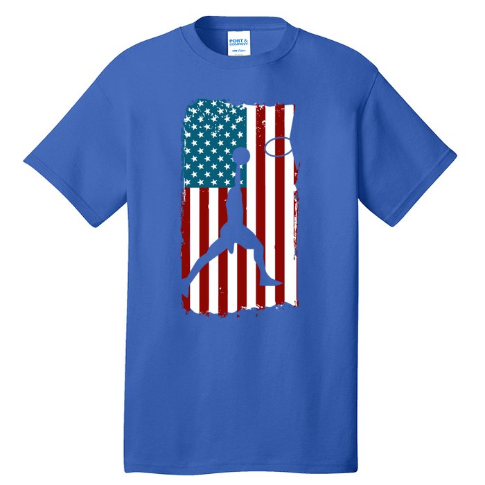 Us American Flag Basketball Patriotic Athlete Print Gift Tall T-Shirt