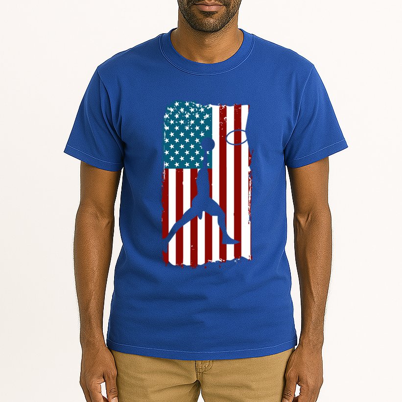 Us American Flag Basketball Patriotic Athlete Print Gift Tall T-Shirt