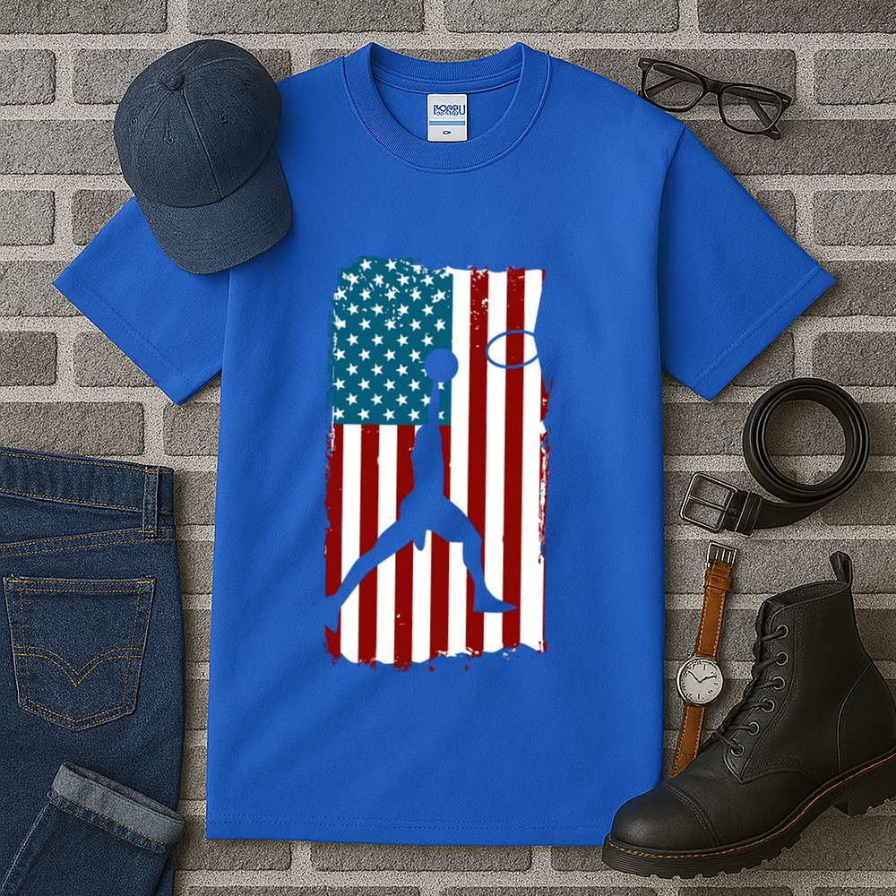 Us American Flag Basketball Patriotic Athlete Print Gift Tall T-Shirt