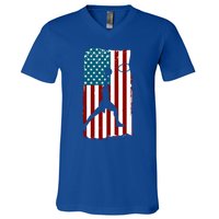 Us American Flag Basketball Patriotic Athlete Print Gift V-Neck T-Shirt