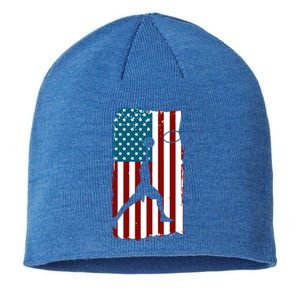 Us American Flag Basketball Patriotic Athlete Print Gift Sustainable Beanie