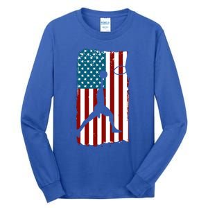 Us American Flag Basketball Patriotic Athlete Print Gift Tall Long Sleeve T-Shirt