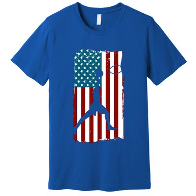 Us American Flag Basketball Patriotic Athlete Print Gift Premium T-Shirt