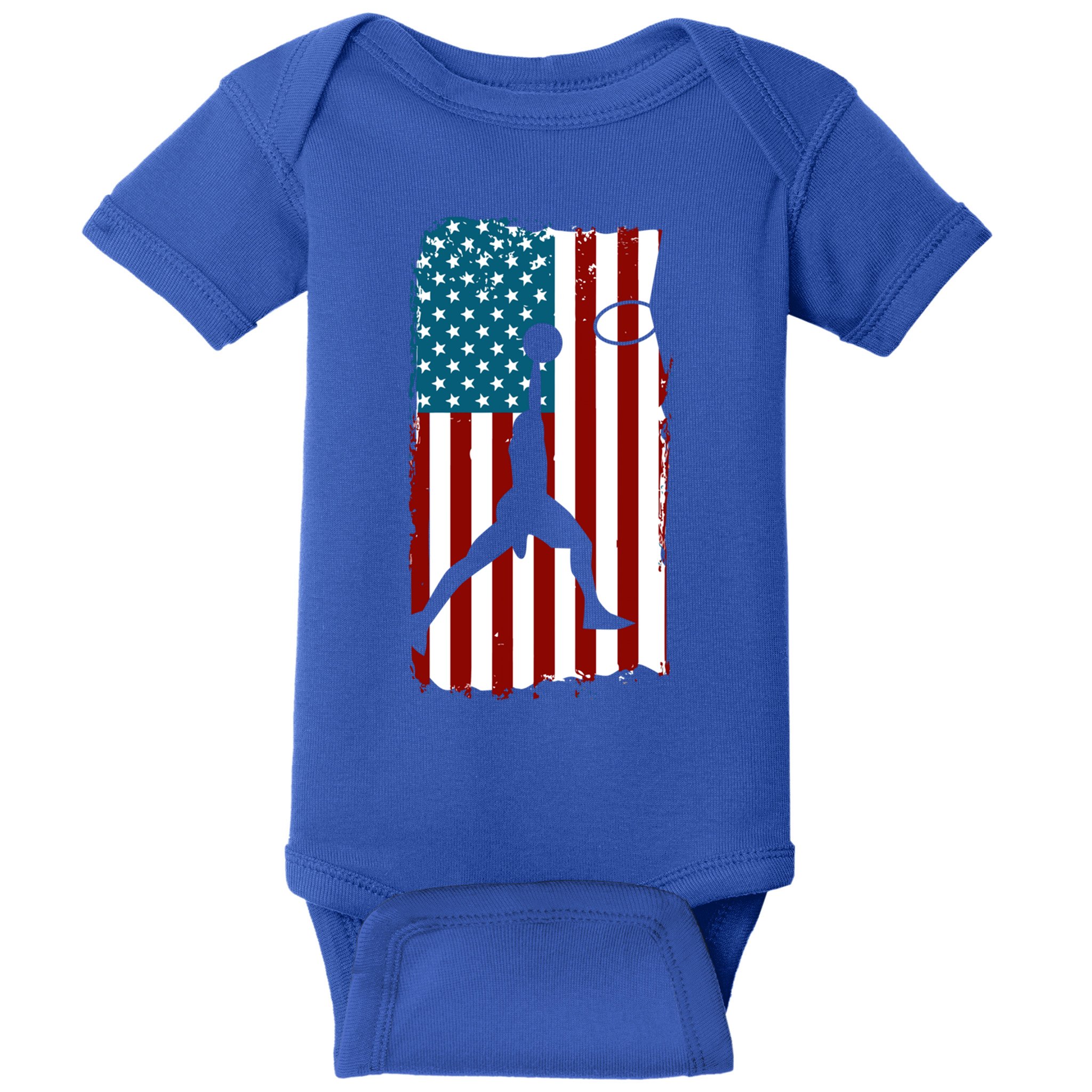 Us American Flag Basketball Patriotic Athlete Print Gift Baby Bodysuit